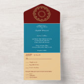 シックビベス金ゴールド結婚ズ オールインワン招待状 (内側)