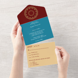 シックビベス金ゴールド結婚ズ オールインワン招待状