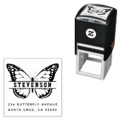 シックビューティフルバタフライラストネーム差出人住所 セルフインキングスタンプ (インサイチュ)