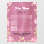 シックビューティーネイルサロン 料金表メニュー ウィンドウサイン (シート)