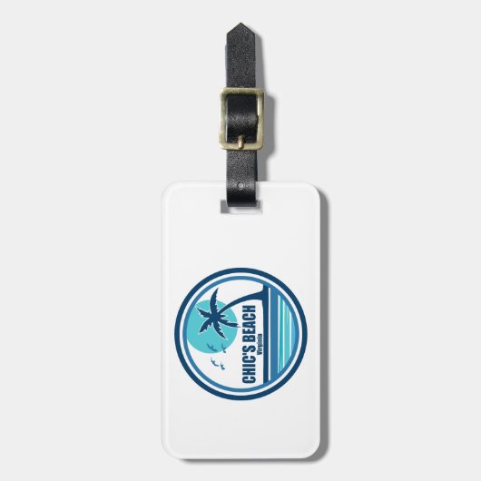 シックビーチバージニアパームツリーバード ラゲッジタグ (正面縦)