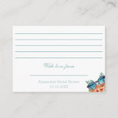 シックビーチピンクフローラトロピカルブライダルシャワー エンクロージャーカード (裏面)