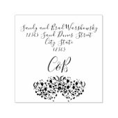 シックビーチ結婚式2飾ハート セルフインキングスタンプ (デザイン)