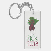 シックビーツ(ビート)レッドビーツベジタリアン食おもしろい品 キーホルダー (正面左)
