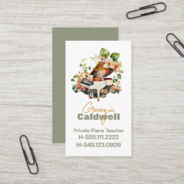 シックピアノ先生ウォーターカラーアート 名刺