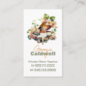 シックピアノ先生ウォーターカラーアート 名刺 (正面)