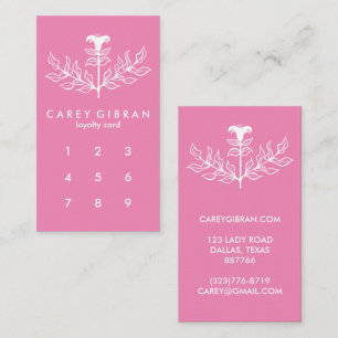 シックピエレガントンクホワイトリリーラインスケッチカスタム ロイヤリティカード