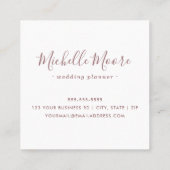 シックピンクの水彩カスタムロゴプロフェッショナル スクエア名刺 (裏面)