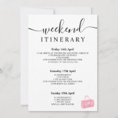 シックピンクの水彩バッグの誕生日プログラム 招待状 (裏面)