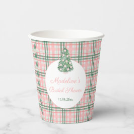 シックピンクアンドグリーンホリデイブライダルシャワーパーティー 紙コップ