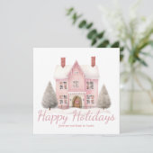 シックピンククリスマスハウストレンディーニューホームアドレス シーズンカード (スタンド正面)