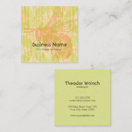 シックピンクグリーン金ゴールドビープロフェッショナル スクエア名刺