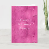 シックピンクケーキつや消し誕生日 カード (正面)
