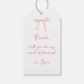 シックピンクコケットボウメイド・オブ・オーナー（花嫁付き添い人）提案 ギフトタグ (正面)