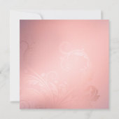 シックピンクシルバー金ゴールドオーナメントホリーグリタリー 招待状 (裏面)