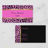 シックピンクジャガープリント名刺 名刺 (正面/裏面)