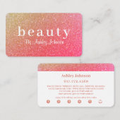 シックピンクスパークル美しいサロンロイヤリティ 名刺 (正面/裏面)