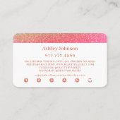 シックピンクスパークル美しいサロンロイヤリティ 名刺 (裏面)