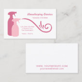 シックピンクスプレーボトルハウスキーピングサービス 名刺 (正面/裏面)