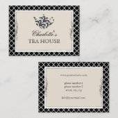 シックピンクティーポットティーカフェ名刺 名刺 (正面/裏面)