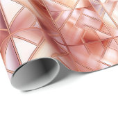 シックピンクパールバラ金ゴールド抽象芸術 ラッピングペーパー (ロールコーナー)