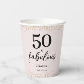シックピンクフィフティ&ファブラス誕生日 紙コップ (裏面)
