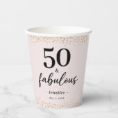 シックピンクフィフティ&ファブラス誕生日 紙コップ (正面)