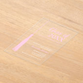 シックピンクフェミニン2025グラッドタッセル卒業 アクリル招待状 (レイダウン)