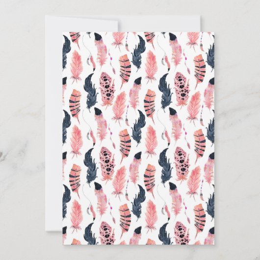 シックピンクフラミンゴリタイアメントパーティの招待状 招待状 (裏面)