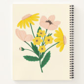 シックピンクフラワーリースパーソナライズされたレシピ ノートブック (裏面)