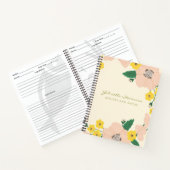 シックピンクフラワーリースパーソナライズされたレシピ ノートブック (内部)