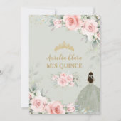 シックピンクフローラセージグリーンプリンセスキンセアニラ 招待状 (裏面)