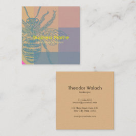 シックピンクブルービープロフェッショナル スクエア名刺