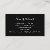 シックピンクプオーニーストライプフローライベントプランナー 名刺 (裏面)