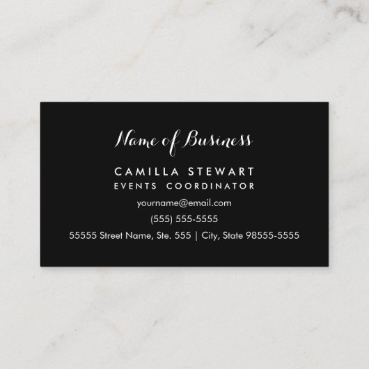 シックピンクプオーニーストライプフローライベントプランナー 名刺 (裏面)