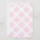 シックピンクホワイト金ゴールドクロスアーチベビーバプテスマ 招待状 (裏面)