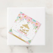 シックピンクミントフローラ回転木馬誕生日ありがとう フェイバータグ (インサイチュ)