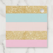 シックピンクミントフローラ回転木馬誕生日ありがとう フェイバータグ (裏面)