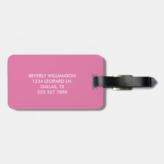 シックピンクモノグラムネームイニシャル ラゲッジタグ (裏面横)