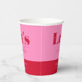 シックピンクレッドグリッター誕生日レッツ祝ー 紙コップ (右)