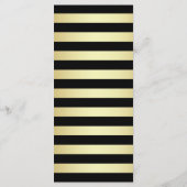 シックピンクローズ&金ゴールドブラックストライプズ結婚ズ メニュー (裏面)