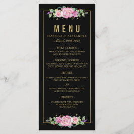 シックピンクローズ&金ゴールドブラックストライプズ結婚ズ メニュー