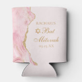 シックピンク金ゴールドアゲートカスタムバルミツワーパーティー 缶クーラー (裏面)