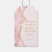 シックピンク金ゴールドアゲートバルミツワーカスタムパーティー ギフトタグ (正面)