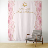 シックピンク金ゴールドアゲートバルミツワーカスタムパーティー タペストリー (インサイチュ)