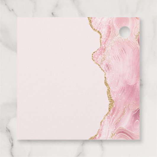 シックピンク金ゴールドアゲートバルミツワーカスタムパーティー フェイバータグ (裏面)