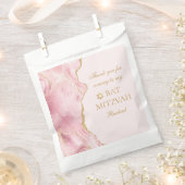 シックピンク金ゴールドアゲートバルミツワーカスタムパーティー フェイバーバッグ (クリップ留めされた状態)