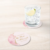 シックピンク金ゴールドアゲートバルミツワーカスタムパーティー ラウンドペーパーコースター (インサイチュ)