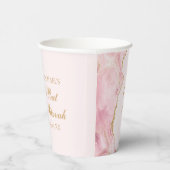 シックピンク金ゴールドアゲートバルミツワーカスタムパーティー 紙コップ (右)