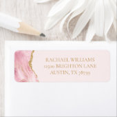 シックピンク金ゴールドアゲート差出人住所 ラベル (インサイチュ)